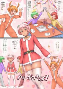 【オリジナル エロ漫画】クリスマスに集まった男たちは女装サンタクロースの男を取り合いながら輪姦する。【無料 エロ同人】
