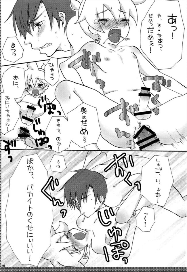 【VOCALOID エロ漫画】KAITO×鏡音 レンのアナルセックス。【無料 エロ同人】 (14)